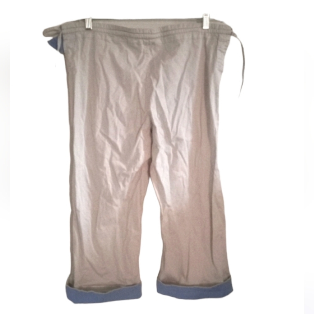 Willi Smith Side Tie Color Blocked Cotton Capri- Size: 10p